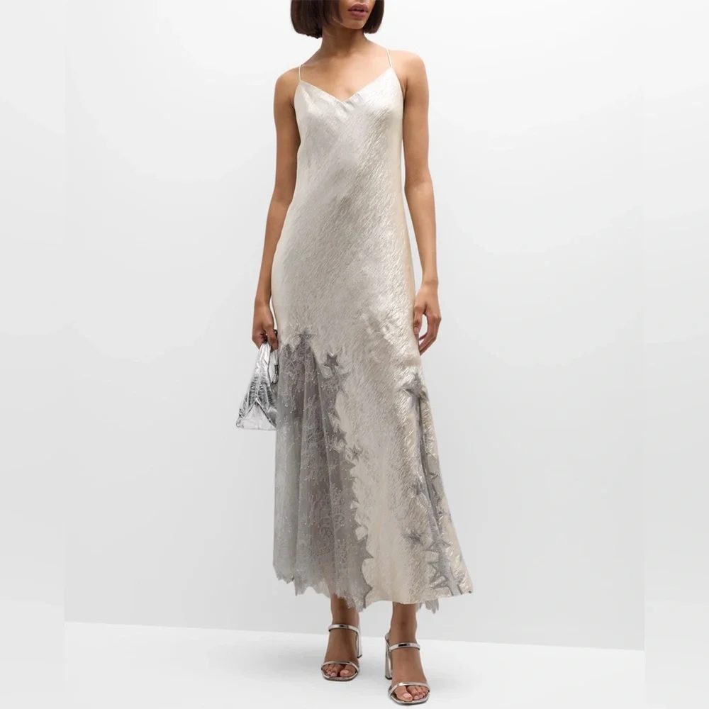 Like new Tory Burch Star Lace Slip Maxi Dress 2 $1,498